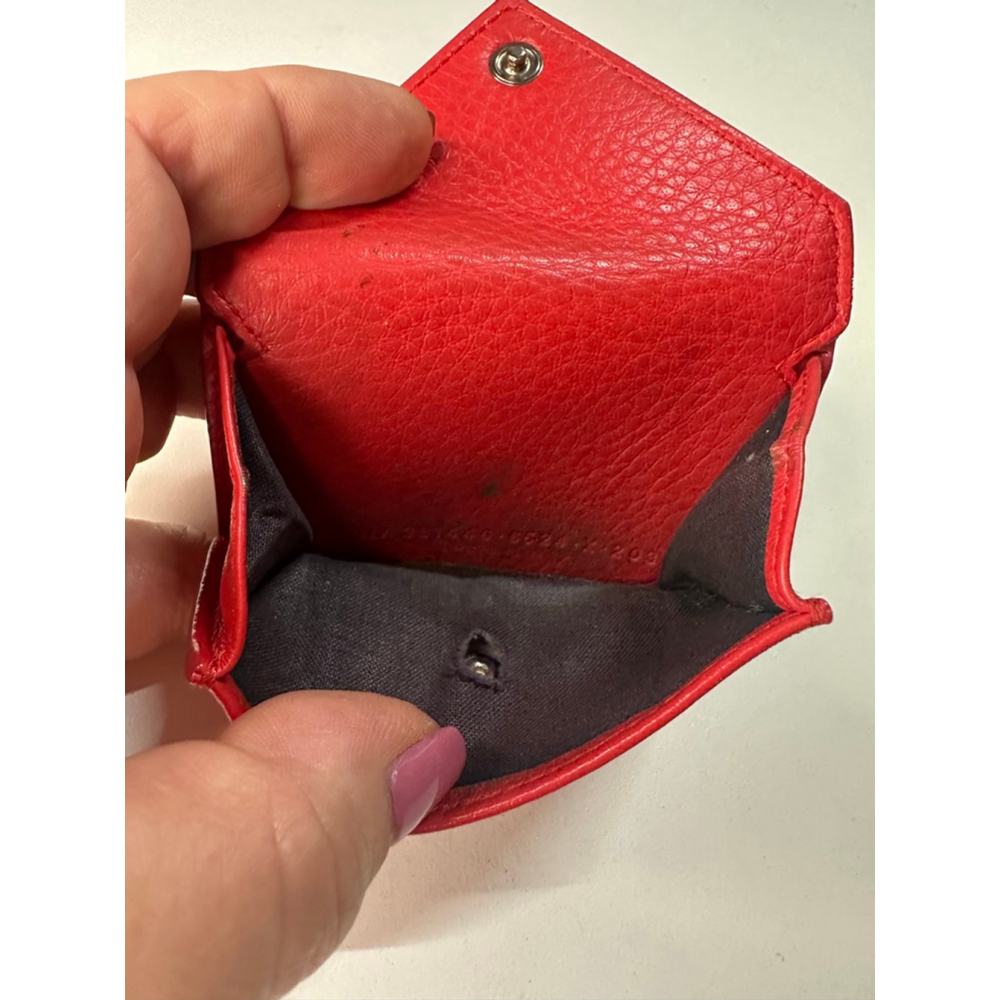 Women's BALENCIAGA Red Leather Envelope Wallet One Size - Picture 5 of 8
